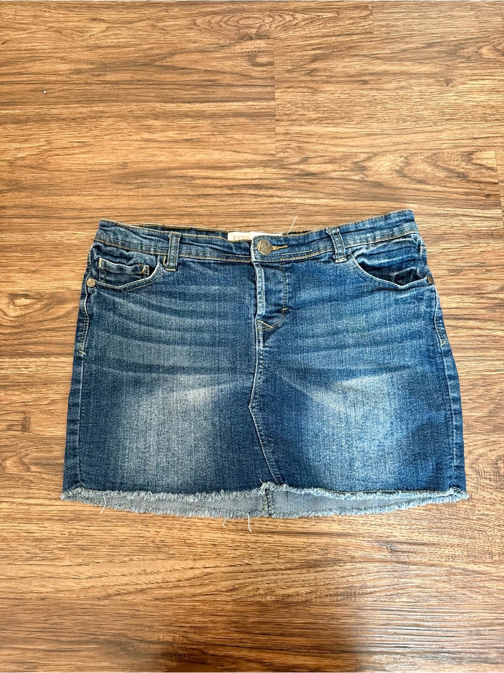 Urban Behavior Blue Denim Mini Skirt with Frayed Hem